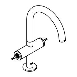 Grohe Atrio PC Waschtisch-Einlochbatterie L-Size, Hard Graphite gebürstet für Hebelgrif... GROHE-21134AL0 4005176510977 (Abb. 1)