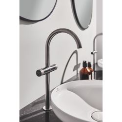 Grohe Atrio PC Waschtisch-Einlochbatterie XL-Size, Hard Graphite gebürstet, Knopfbetät.... GROHE-21142AL0 4005176510014 (Abb. 1)