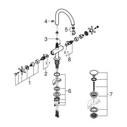 Grohe Atrio Waschtisch-Einlochbatterie 1/2" XL-Size, Warm Sunset, mit Kreuzgriff, für f... GROHE-21149DA0 4005176761232 (Abb. 1)