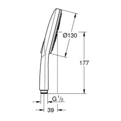 Grohe Rainshower SmartActive 130 Handbrause, Phantom Black, 3 Strahlarten, 9,5l/min Dur... GROHE-22127KF0 4005176782633 (Abb. 1)
