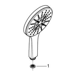 Grohe Rainshower SmartActive 130 Handbrause, Phantom Black, 3 Strahlarten, 9,5l/min Dur... GROHE-22127KF0 4005176782633 (Abb. 1)