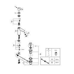 Grohe Start Einhand-Waschtischbatterie, 1/2", M-Size, mit QuickFix, Chrom, 23552002... GROHE-23552002 4005176624124 (Abb. 1)