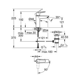 Grohe Start Einhand-Waschtischbatterie, 1/2", M-Size, mit QuickFix, Chrom, 23552002... GROHE-23552002 4005176624124 (Abb. 1)
