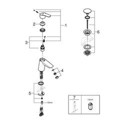 Grohe Eurosmart Einhand-Waschtischbatterie, S-Size, geneigt Version, Chrom, glatter Kör... GROHE-23968003 4005176611575 (Abb. 1)