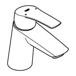 Grohe Eurosmart Einhand-Waschtischbatterie, S-Size, geneigt Version, Chrom, glatter Kör... GROHE-23968003 4005176611575 (Abb. 1)