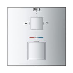 Grohe Grohtherm Cube Thermostat-Wannenbatterie mit integrierter 2-Wege-Umstellung chrom... GROHE-24155000 4005176481192 (Abb. 1)