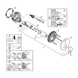 Grohe Essence 1-Loch-Einhand-Wannenbatterie Phantom Black, Professional Edition, Fertig... GROHE-24167KF1 4005176782343 (Abb. 1)