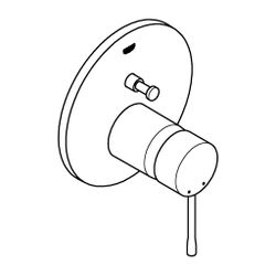 Grohe Essence 1-Loch-Einhand-Wannenbatterie Phantom Black, Professional Edition, Fertig... GROHE-24167KF1 4005176782343 (Abb. 1)