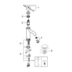 Grohe Essence Einhand-Waschtischbatterie, S-Size, glatter Körper, fester Auslauf, verst... GROHE-24172KF1 4005176782398 (Abb. 1)