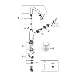 Grohe Essence 1-Loch-Einhand-Waschtischbatterie L-Size, Phantom Black, glatter Körper, ... GROHE-24177KF1 4005176782350 (Abb. 1)