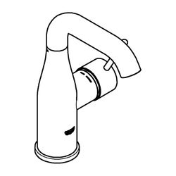 Grohe Essence 1-Loch-Einhand-Waschtischbatterie M-Size, Chrom, Push-Open-Garnitur, schw... GROHE-24181001 4005176698460 (Abb. 1)