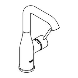 Grohe Essence 1-Loch-Einhand-Waschtischbatterie L-Size, Chrom, Push-Open-Garnitur, schw... GROHE-24182001 4005176698484 (Abb. 1)