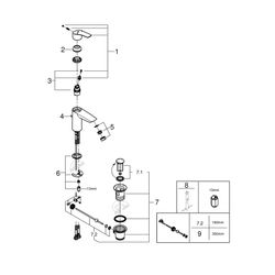 Grohe Start Einhand-Waschtischbatterie 1/2", S-Size, Chrom, 24209002... GROHE-24209002 4005176727436 (Abb. 1)