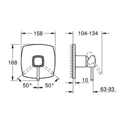 Grohe Grandera 1-Loch-Einhand-Brausebatterie Chrom, Fertigmontageset für Rapido SmartBo... GROHE-24259000 4005176758348 (Abb. 1)