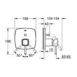 Grohe Grandera 1-Loch-Einhand-Wannenbatterie Chrom, Fertigmontageset für Rapido SmartBo... GROHE-24260000 4005176758362 (Abb. 1)