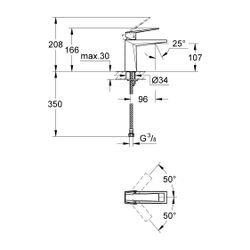 Grohe Allure Brilliant 1-Loch-Waschtischbatterie Einhand M-Size Supersteel, glatter Kör... GROHE-24342DC0 4005176759710 (Abb. 1)