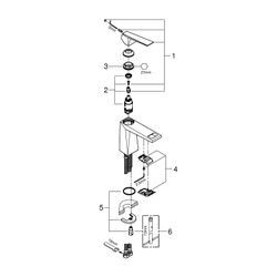 Grohe Allure Brilliant 1-Loch-Waschtischbatterie Einhand M-Size Supersteel, glatter Kör... GROHE-24342DC0 4005176759710 (Abb. 1)