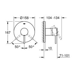 Grohe Atrio Einhand-Bidetbatterie, Chrom, Fertigmontageset für Rapido SmartBox... GROHE-24354000 4005176762062 (Abb. 1)