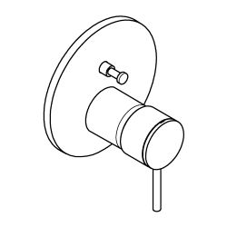Grohe Atrio Einhand-Wannenbatterie Hard Graphite gebürstet, Fertigmontageset für Rapido... GROHE-24355AL0 4005176761614 (Abb. 1)