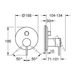 Grohe Atrio Einhandbatterie Warm Sunset, Fertigmontageset für 3-Wege-Umstellung, für Ra... GROHE-24356DC0 4005176761164 (Abb. 1)