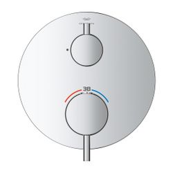 Grohe Atrio Thermostat-Brausebatterie Chrom, Fertigmontageset für Rapido SmartBox... GROHE-24357000 4005176762093 (Abb. 1)