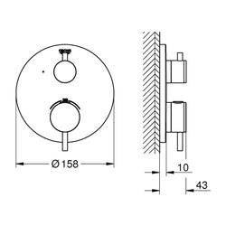Grohe Atrio Thermostat-Brausebatterie Cool Sunrise, Fertigmontageset für Rapido SmartBo... GROHE-24357GL0 4005176761218 (Abb. 1)