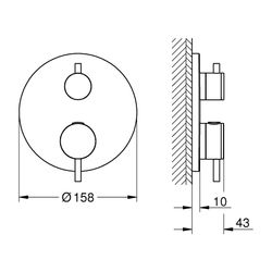 Grohe Atrio Thermostat-Brausebatterie Cool Sunrise, Fertigmontageset für Rapido SmartBo... GROHE-24357GL0 4005176761218 (Abb. 1)