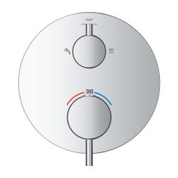 Grohe Atrio Thermostat-Brausebatterie Chrom, mit integrierter 2-Wege-Umstellung, Fertig... GROHE-24358000 4005176762109 (Abb. 1)