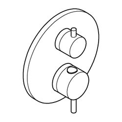 Grohe Atrio Thermostat-Brausebatterie Chrom, mit integrierter 2-Wege-Umstellung, Fertig... GROHE-24358000 4005176762109 (Abb. 1)