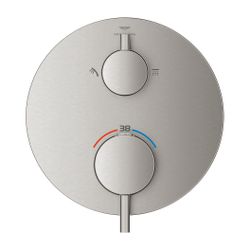 Grohe Atrio Thermostat-Brausebatterie Supersteel, mit integrierter 2-Wege-Umstellung, F... GROHE-24358DC0 4005176761362 (Abb. 1)