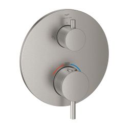 Grohe Atrio Thermostat-Brausebatterie Supersteel, mit integrierter 2-Wege-Umstellung, F... GROHE-24358DC0 4005176761362 (Abb. 1)