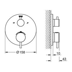 Grohe Atrio Thermostat-Wannenbatterie Warm Sunset, mit integrierter 2-Wege-Umstellung, ... GROHE-24359DA0 4005176761393 (Abb. 1)