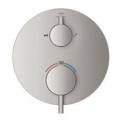 Grohe Atrio Thermostat-Wannenbatterie Supersteel, mit integrierter 2-Wege-Umstellung, F... GROHE-24359DC0 4005176761409 (Abb. 1)