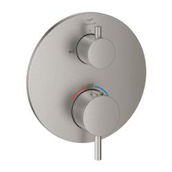 Grohe Atrio Thermostat-Wannenbatterie Supersteel, mit integrierter 2-Wege-Umstellung, F... GROHE-24359DC0 4005176761409 (Abb. 1)
