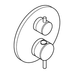 Grohe Atrio Thermostat-Wannenbatterie Supersteel, mit integrierter 2-Wege-Umstellung, F... GROHE-24359DC0 4005176761409 (Abb. 1)