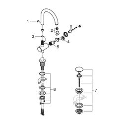 Grohe Atrio 1-Loch-Einhand-Waschtischbatterie, L-Size, Supersteel, schwenkbarer Bogenau... GROHE-24362DC0 4005176760877 (Abb. 1)