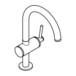 Grohe Atrio 1-Loch-Einhand-Waschtischbatterie, L-Size, Supersteel, schwenkbarer Bogenau... GROHE-24362DC0 4005176760877 (Abb. 1)