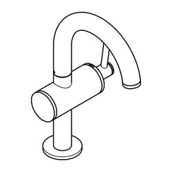 Grohe Atrio 1-Loch-Einhand-Waschtischbatterie, M-Size, schwenkbarer Bogenauslauf, 1 1/4... GROHE-24363GL0 4005176760921 (Abb. 1)
