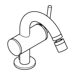 Grohe Atrio 1-Loch-Einhand-Bidetbatterie, Hard Graphite gebürstet, Zugstangen-Ablaufgar... GROHE-24364AL0 4005176760938 (Abb. 1)