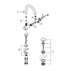 Grohe Atrio 1-Loch-Einhand-Waschtischbatterie, XL-Size, schwenkbarer Bogenauslauf, 1 1/... GROHE-24365AL0 4005176760983 (Abb. 1)