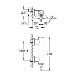 Grohe Atrio Einhand-Brausebatterie Chrom, Wandmontage... GROHE-24366000 4005176762239 (Abb. 1)
