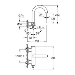 Grohe Atrio Einhand-Wannenbatterie Warm Sunset, Wandmontage... GROHE-24367DA0 4005176761072 (Abb. 1)