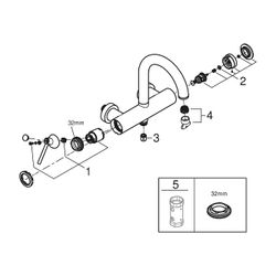 Grohe Atrio Einhand-Wannenbatterie Warm Sunset, Wandmontage... GROHE-24367DA0 4005176761072 (Abb. 1)