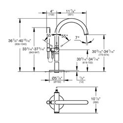 Grohe Atrio Einhand-Wannenbatterie Chrom, Fertigmontageset, Bodenmontage, mit Brauseset... GROHE-24368000 4005176761102 (Abb. 1)