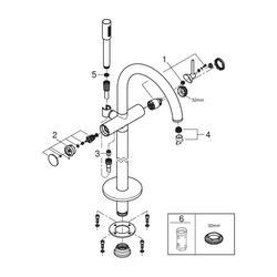 Grohe Atrio Einhand-Wannenbatterie Supersteel, Fertigmontageset, Bodenmontage, mit Brau... GROHE-24368DC0 4005176761133 (Abb. 1)