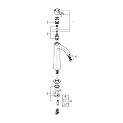 Grohe Grandera Einhand-Waschtischbatterie, XL-Size, Chrom, freistehende Waschschüsseln,... GROHE-24371000 4005176758164 (Abb. 1)