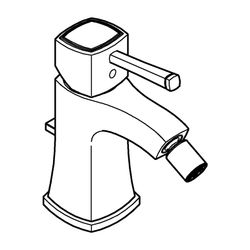Grohe Grandera 1-Loch-Einhand-Bidetbatterie Chrom/Gold, 1 1/4" Zugstangen-Garnitur... GROHE-24372IG0 4005176758218 (Abb. 1)