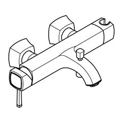Grohe Grandera 1-Loch-Einhand-Wannenbatterie Wandmontage, Chrom, integrierter Handbraus... GROHE-24374000 4005176758263 (Abb. 1)