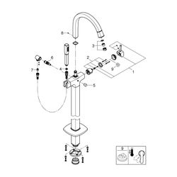 Grohe Grandera Einhand-Wannenbatterie, Chrom, Bodenmontage, Fertigmontageset für 45984,... GROHE-24375000 4005176758300 (Abb. 1)