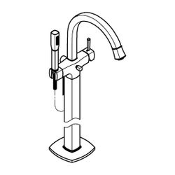 Grohe Grandera Einhand-Wannenbatterie, Chrom, Bodenmontage, Fertigmontageset für 45984,... GROHE-24375000 4005176758300 (Abb. 1)